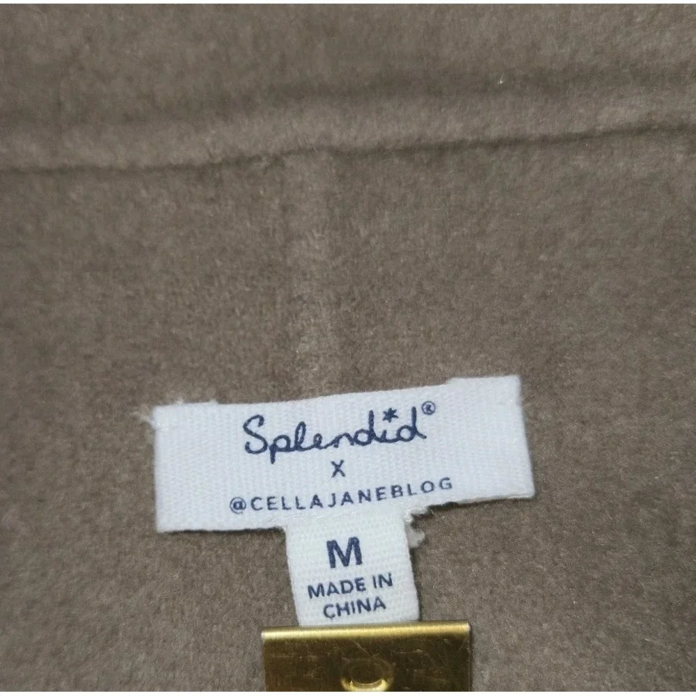 Splendid x Cella Jane Camel Wool Blend Coat Womens M Double Breasted Long Trench